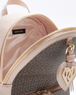 River Island Girls RI floral monogram backpack Brown Hot