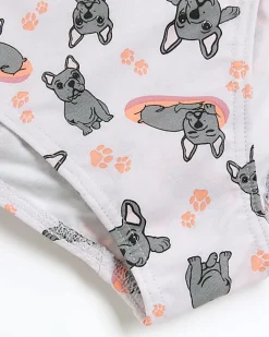 River Island Girls coral frenchie dog briefs 6 pack Orange Outlet