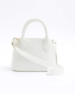 River Island Girls boucle bow tote bag Cream Clearance