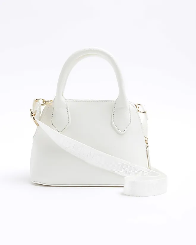 River Island Girls boucle bow tote bag Cream Clearance