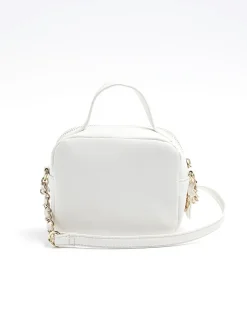 River Island Girls boucle pearl cross body bag Cream Discount