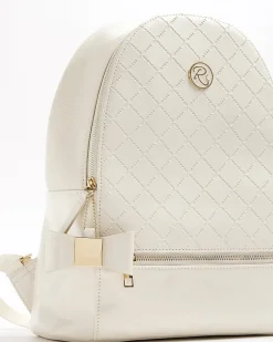 River Island Girls bow quilted backpack set Cream Sale