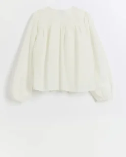 River Island Girls embroidered button up blouse Cream Best