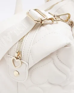 River Island Girls heart quilt travel bag Cream Discount