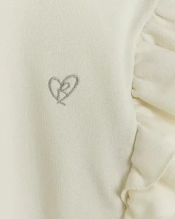 River Island Girls pink frill long sleeve sweatshirt Cream Sale