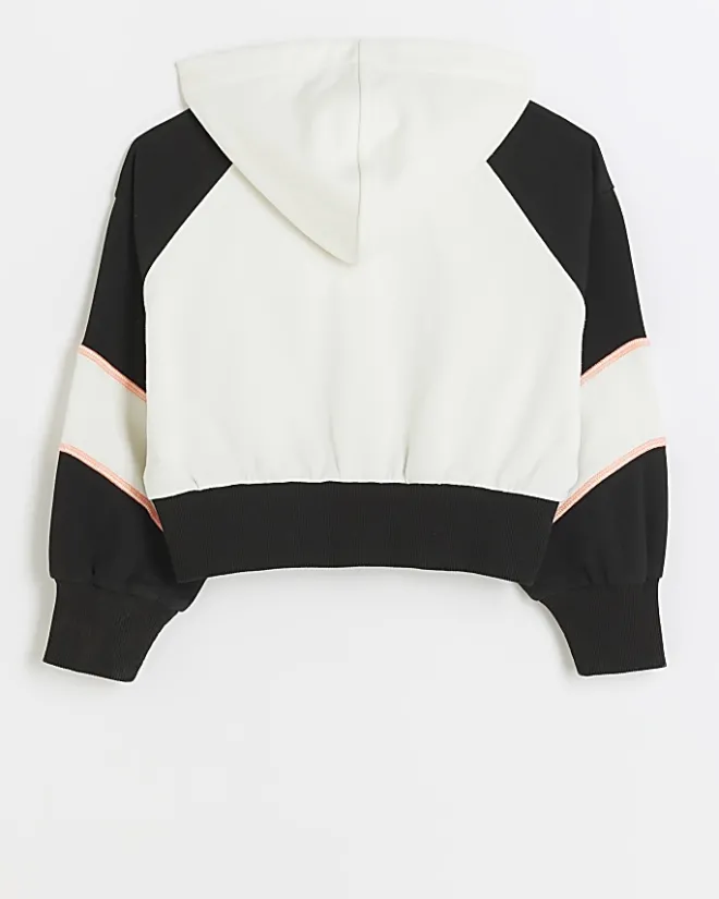 River Island Girls RI Active zip up hoodie Cream Outlet