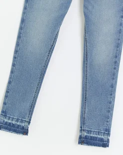 River Island Girls denim let down hem skinny jeans Blue Best