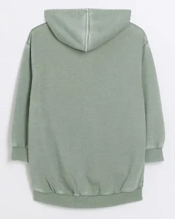 River Island Girls graphic washed hoodie Green Fashion