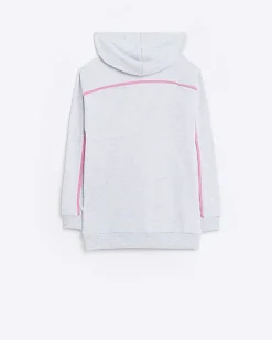 River Island Girls PINEAPPLE Ombre Logo Hoodie Grey Fashion