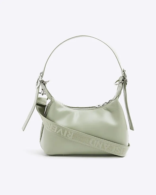 River Island Girls flower shoulder bag Khaki Outlet
