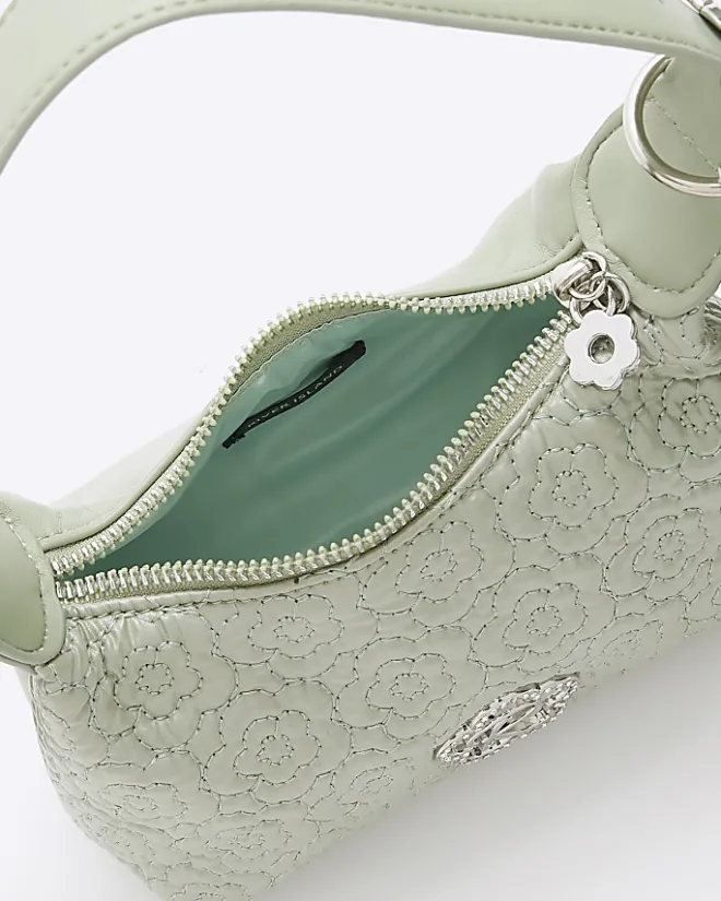 River Island Girls flower shoulder bag Khaki Outlet