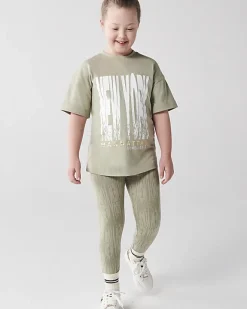 River Island Girls New York graphic t-shirt set Khaki Hot