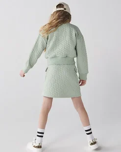 River Island Girls quilted jacket and skirt set Khaki Fashion