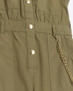 River Island Girls utility jumpsuit Khaki Fashion