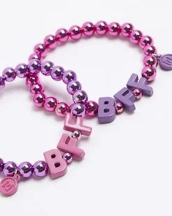 River Island Girls BFF beaded bracelets Pink Fashion