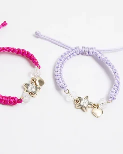 River Island Girls BFF star bracelets Pink Discount