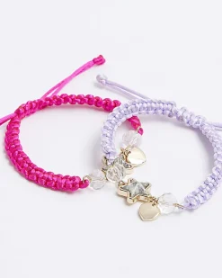 River Island Girls BFF star bracelets Pink Discount