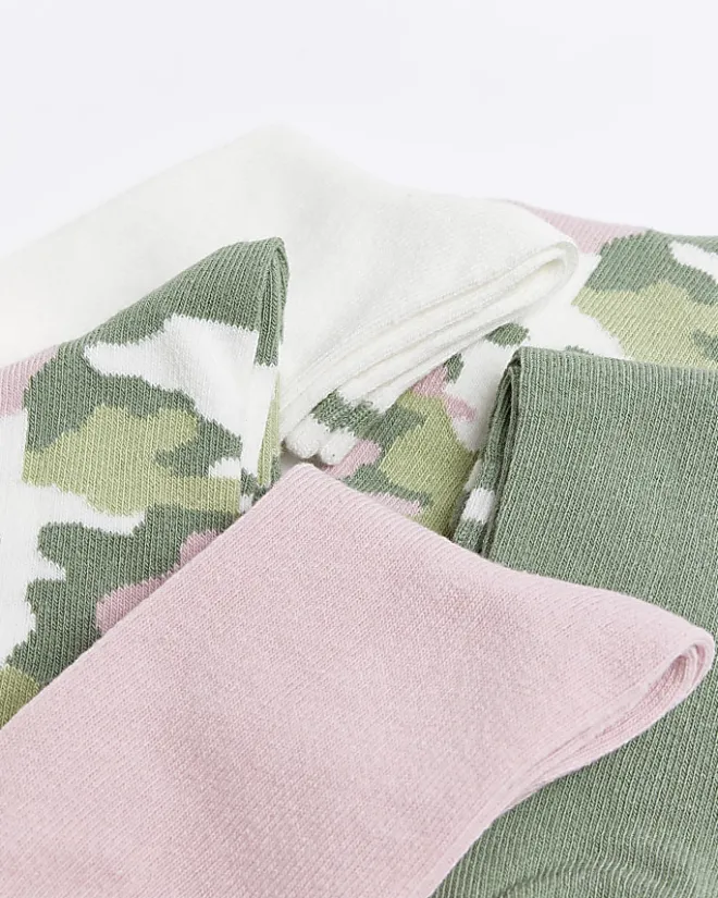River Island Girls camo trainer socks 5 pack Pink Sale
