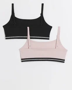 River Island Girls pink crop top 2 pack Blue Fashion