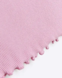 River Island Girls embroidered logo crop t-shirt Pink Outlet
