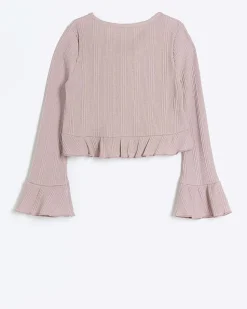 River Island Girls frill hem cardigan Pink New