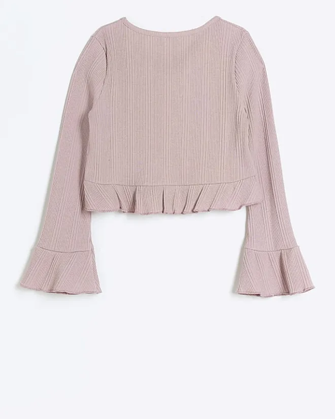 River Island Girls frill hem cardigan Pink New