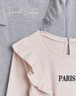 River Island Girls frill ribbed bodysuits 2 pack Pink Sale