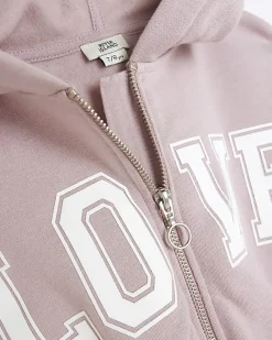 River Island Girls pink graphic hoodie and joggers set Purple Sale