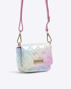 River Island Girls heart quilted cross body bag Pink Online