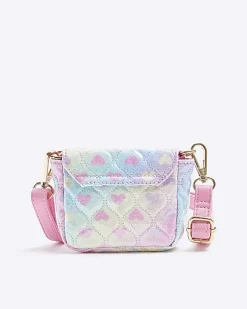 River Island Girls heart quilted cross body bag Pink Online