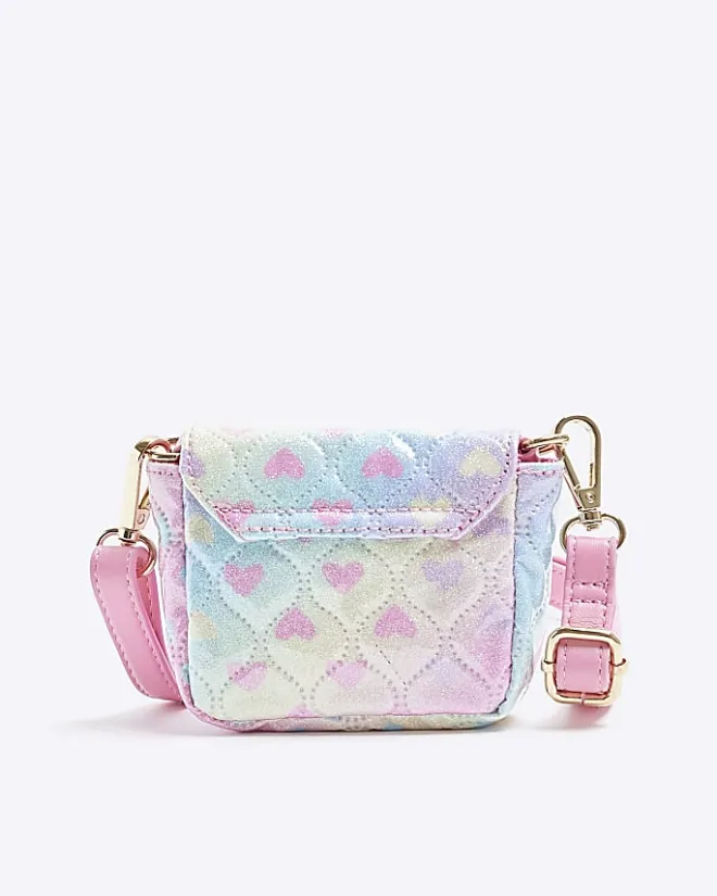 River Island Girls heart quilted cross body bag Pink Online