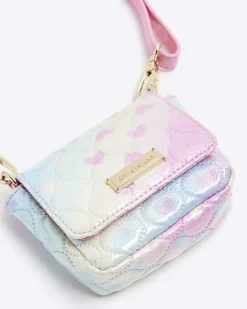 River Island Girls heart quilted cross body bag Pink Online