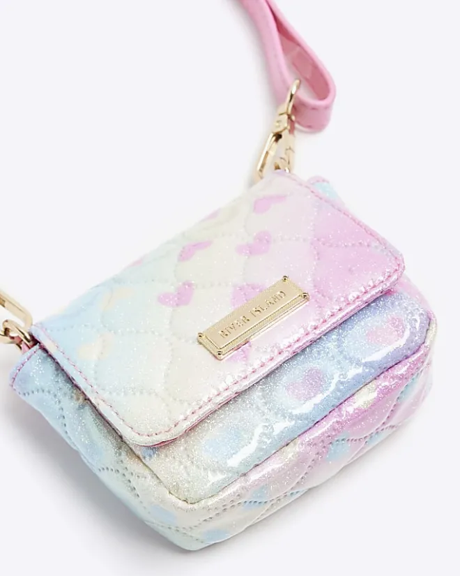 River Island Girls heart quilted cross body bag Pink Online