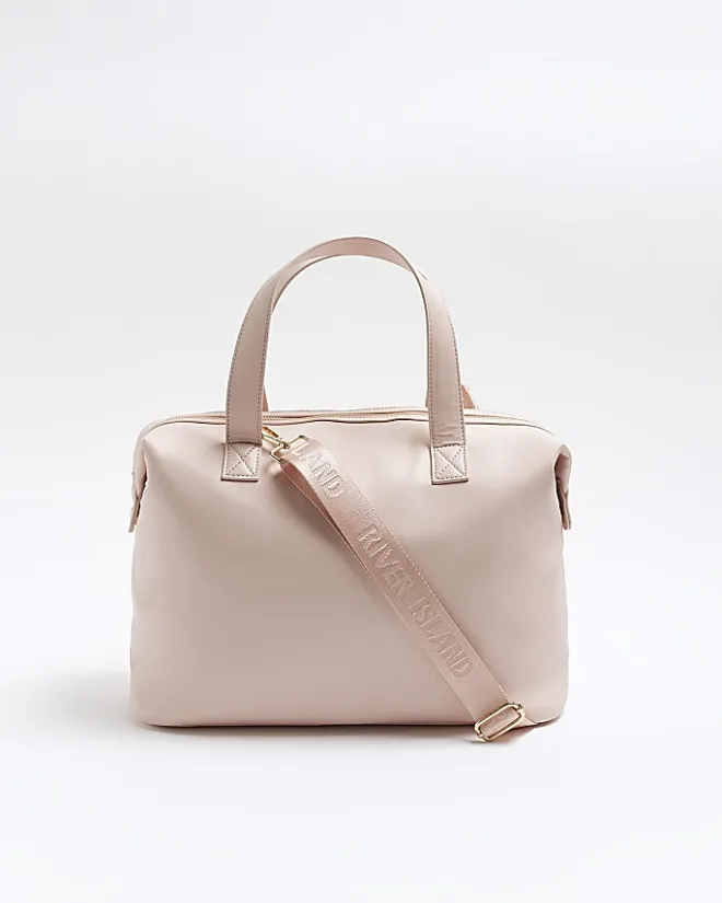 River Island Girls heart quilted holdall bag Pink Fashion