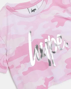 River Island Girls HYPE camo crop top Pink Online