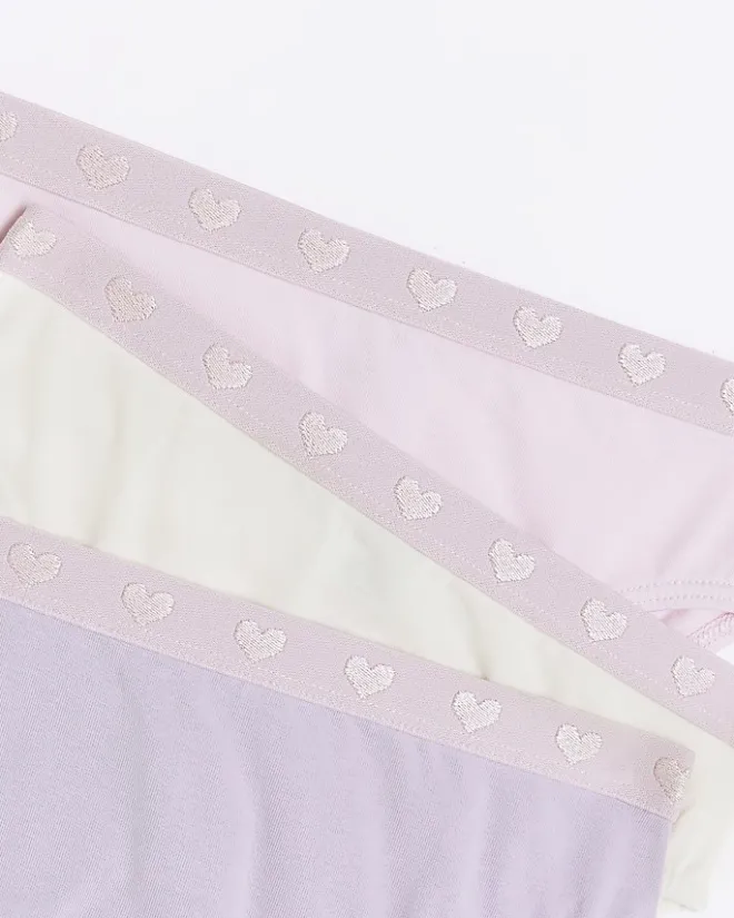 River Island Girls leopard briefs 6 pack Pink Sale