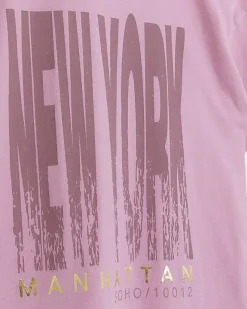 River Island Girls New York graphic t-shirt set Pink Best