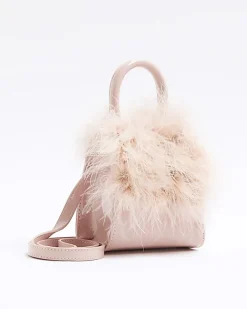 River Island Girls patent feather cross body bag Pink Online
