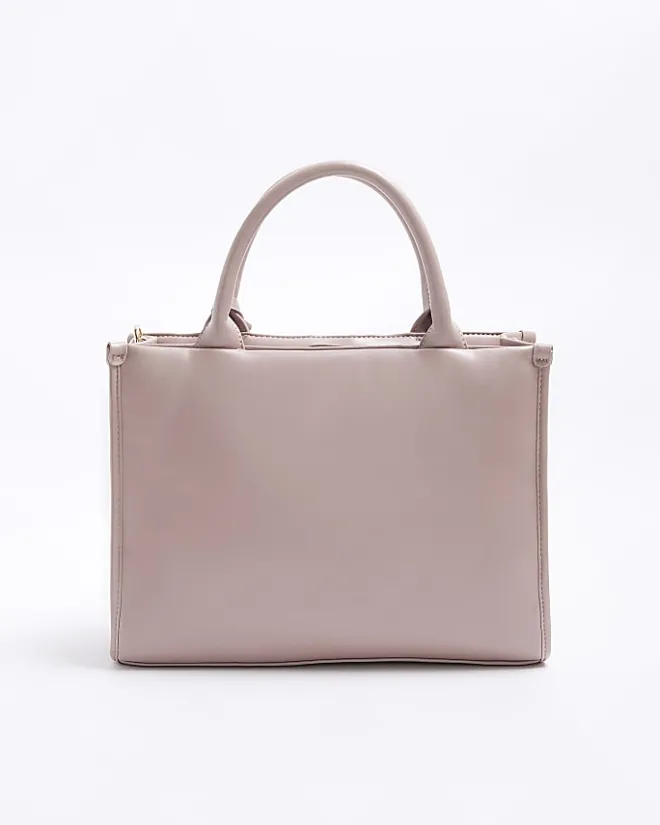 River Island Girls Pu heart stud shopper bag Pink Hot