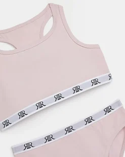 River Island Girls racer crop top and briefs set Pink Best