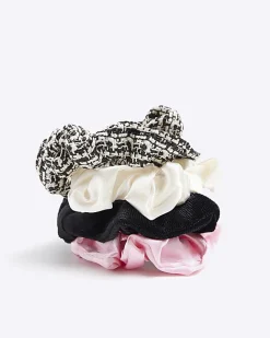 River Island Girls pink scrunchie 4 pack White New