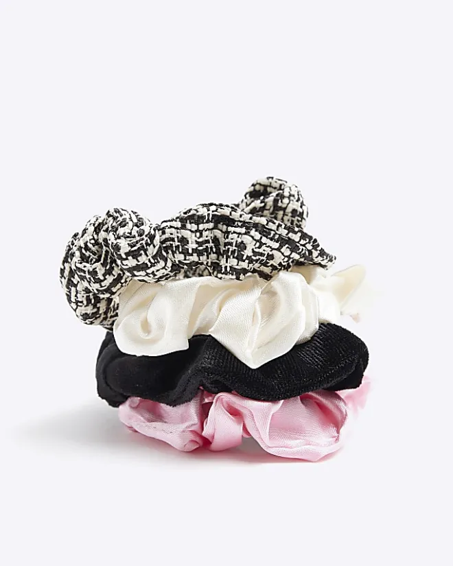 River Island Girls pink scrunchie 4 pack White New