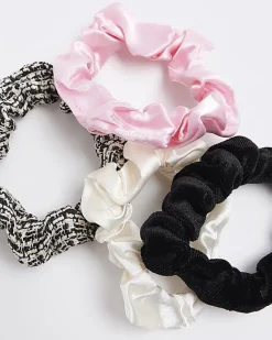 River Island Girls pink scrunchie 4 pack White New
