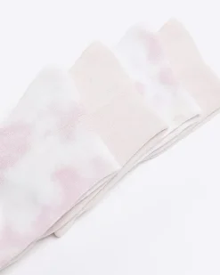 River Island Girls Tie Dye Tube socks 2 Pack Pink Outlet
