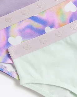River Island Girls heart brief 6 pack Purple Sale