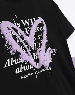 River Island Girls heart graphic t-shirt 2 pack Purple Best