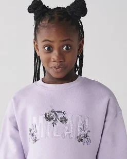 River Island Girls sequin graphic sweatshirt Purple Hot