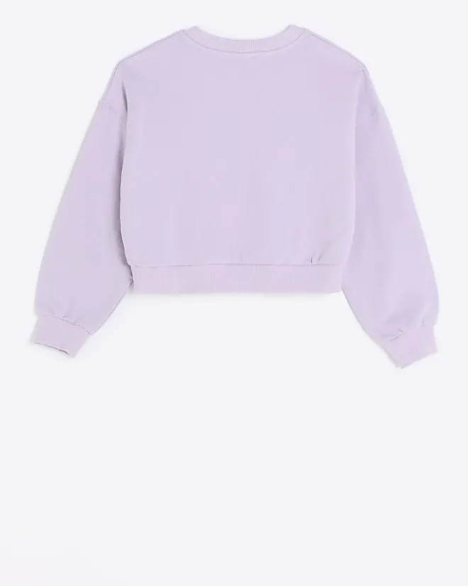 River Island Girls sequin graphic sweatshirt Purple Hot