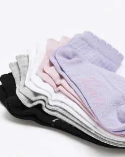 River Island Girls trainer socks 5 pack Purple Discount