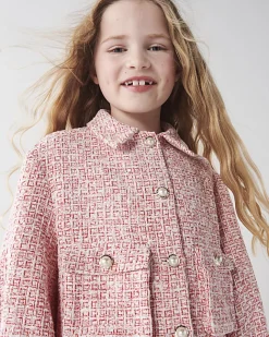 River Island Girls Boucle Crop Jacket Red Sale